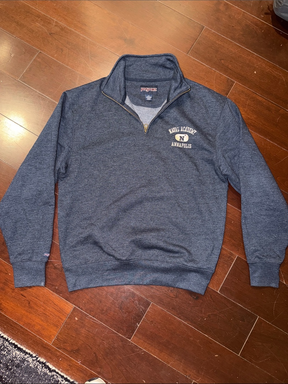 NWOT Naval Academy Annapolis Navy Quarter-Zip Sweatshirt Size Medium Jansport